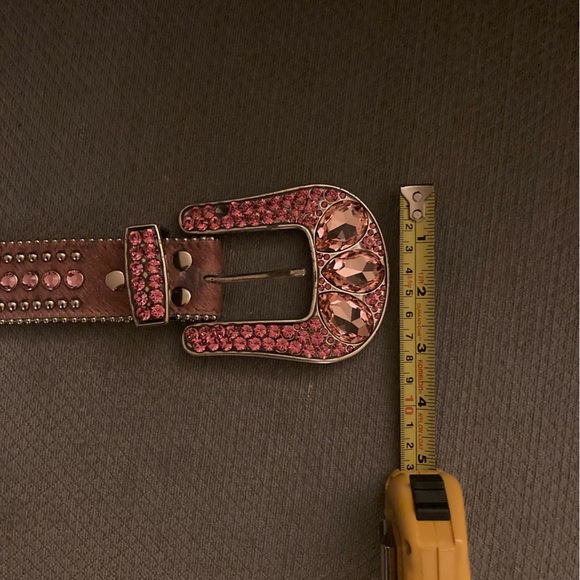 BB simon bling pink pony hair belt - Picture 11 of 13